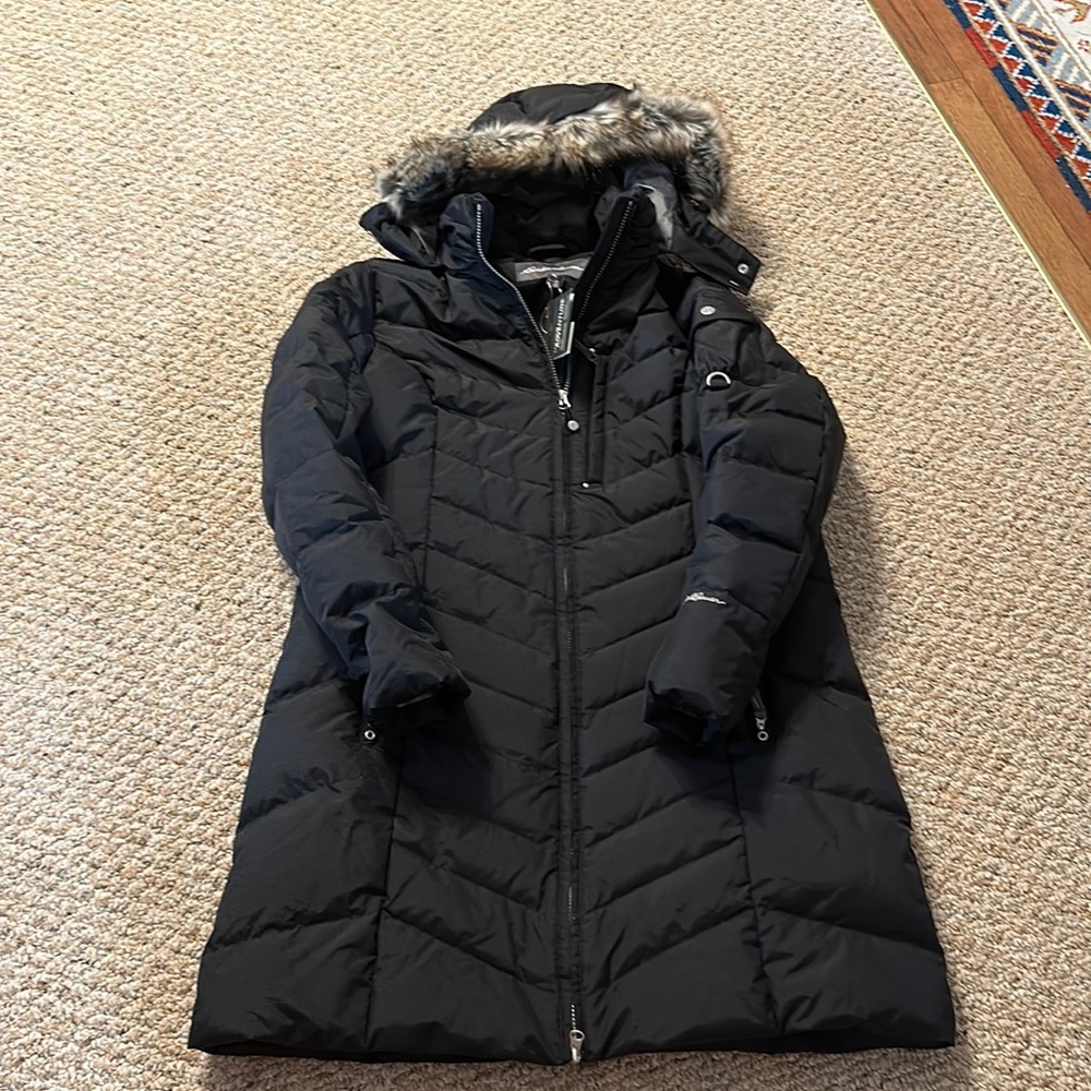 Eddie Bauer 650 down Storm Repel Coat NWT